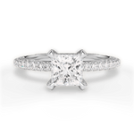 Madeline Princess Cut Lab Grown Diamond 14Kt White Gold Engagement Ring