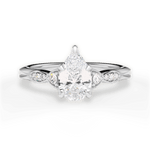 Cassie Pear Cut Lab Grown Diamond 18Kt White Gold Engagement Ring