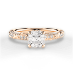 Josephine Asscher Cut Lab Grown Diamond 18Kt Rose Gold Engagement Ring