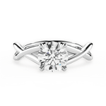 Aubrey Round Cut Lab Grown Diamond 14Kt White Gold Engagement Ring