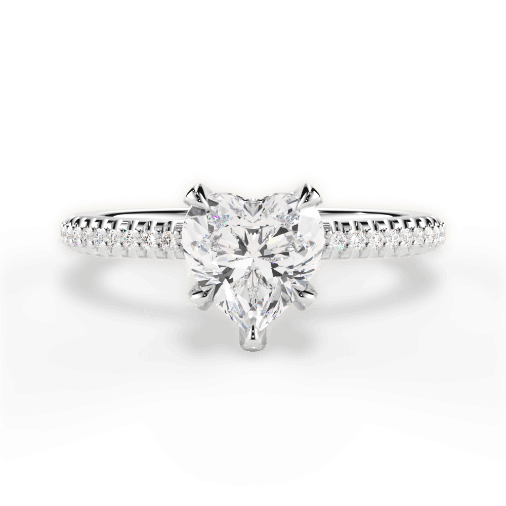 Helen Heart Cut Lab Grown Diamond Platinum Engagement Ring