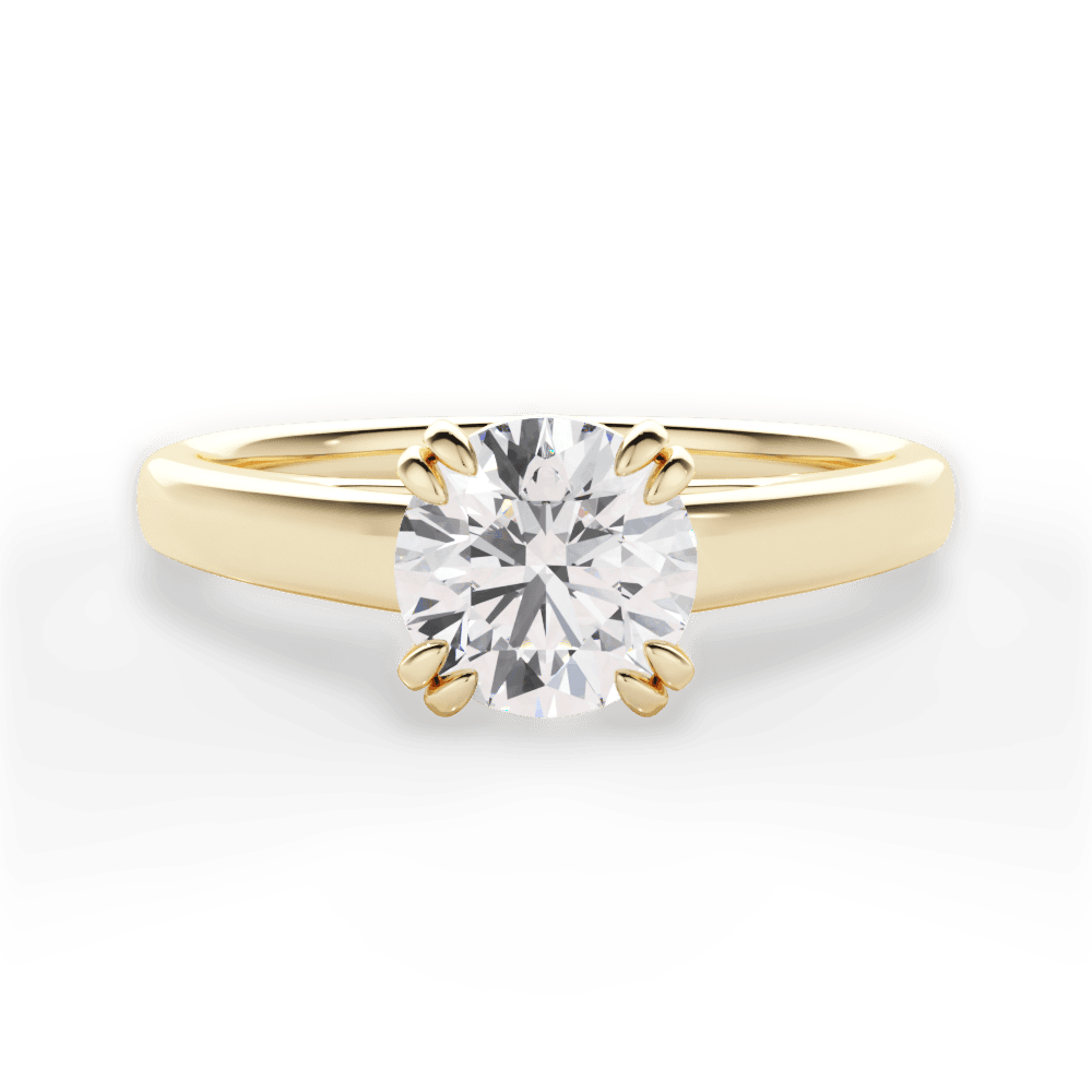 Courtney Round Cut Lab Grown Diamond 18Kt Yellow Gold Engagement Ring