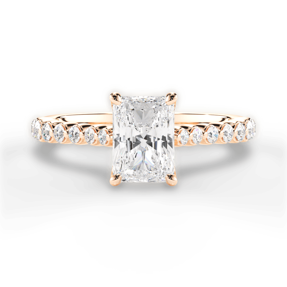 Dana Radiant Cut Lab Grown Diamond 18Kt Rose Gold Engagement Ring