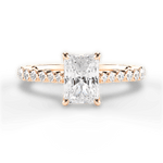 Dana Radiant Cut Lab Grown Diamond 18Kt Rose Gold Engagement Ring
