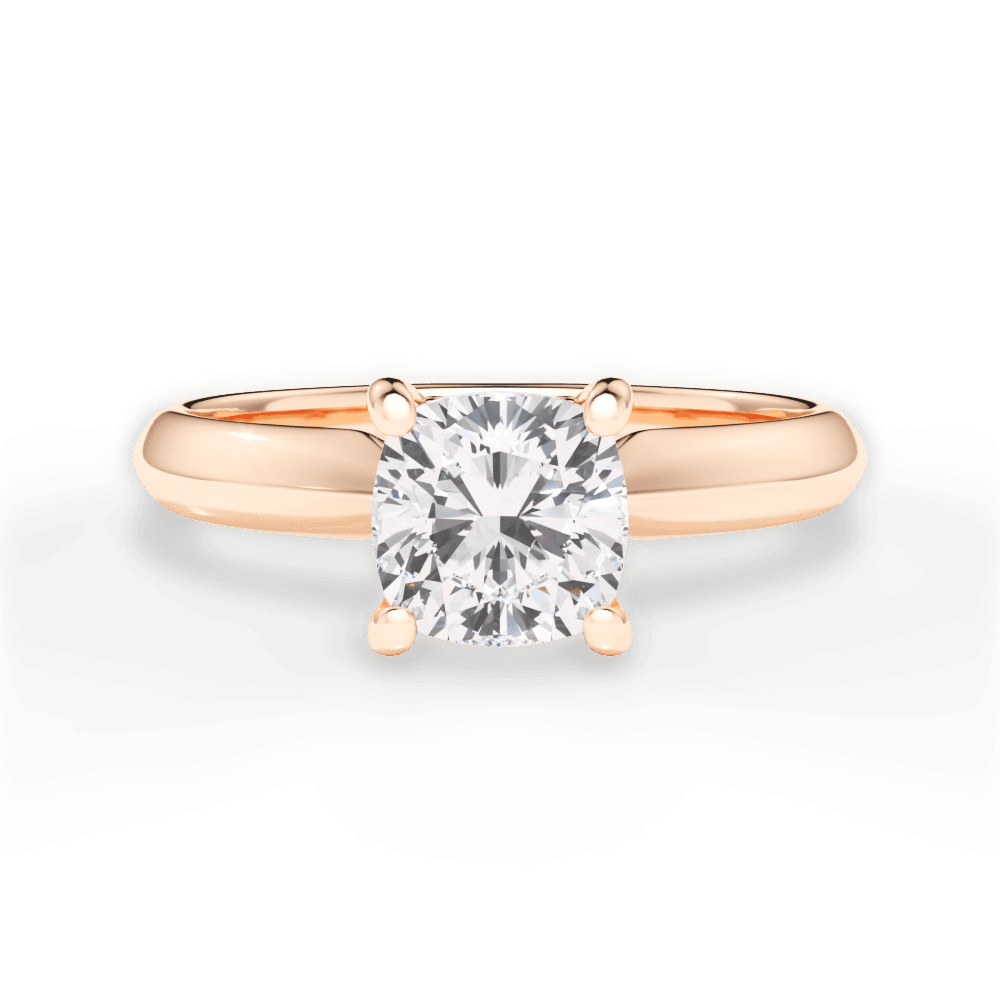 Beth Cushion Cut Lab Grown Diamond 18Kt Rose Gold Engagement Ring