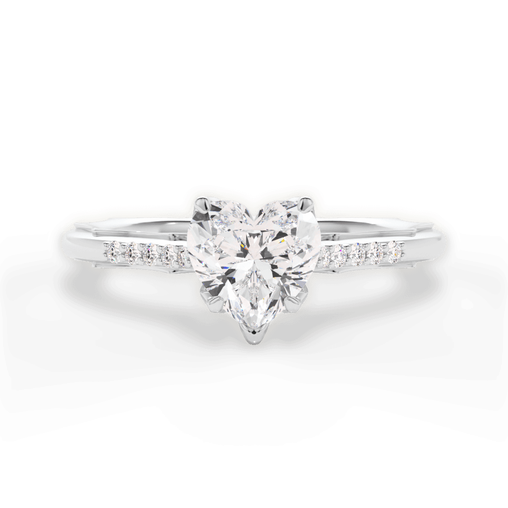 Christina Heart Cut Lab Grown Diamond 18Kt White Gold Engagement Ring