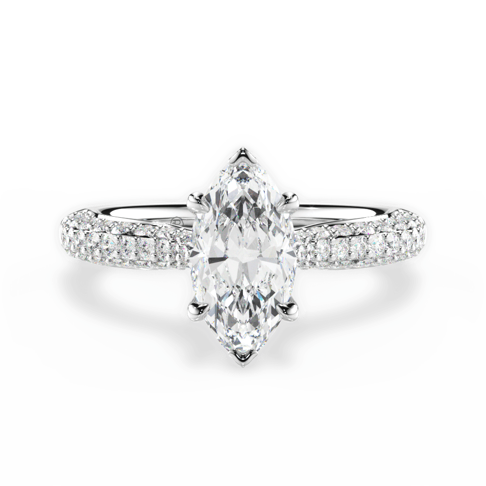 Kira Marquise Cut Lab Grown Diamond 14Kt White Gold Engagement Ring