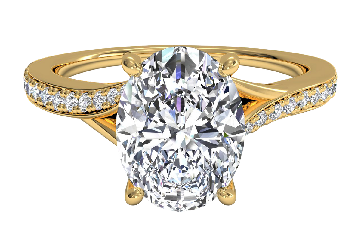 Elise Oval Cut Lab Grown Diamond 18Kt Yellow Gold Engagement Ring