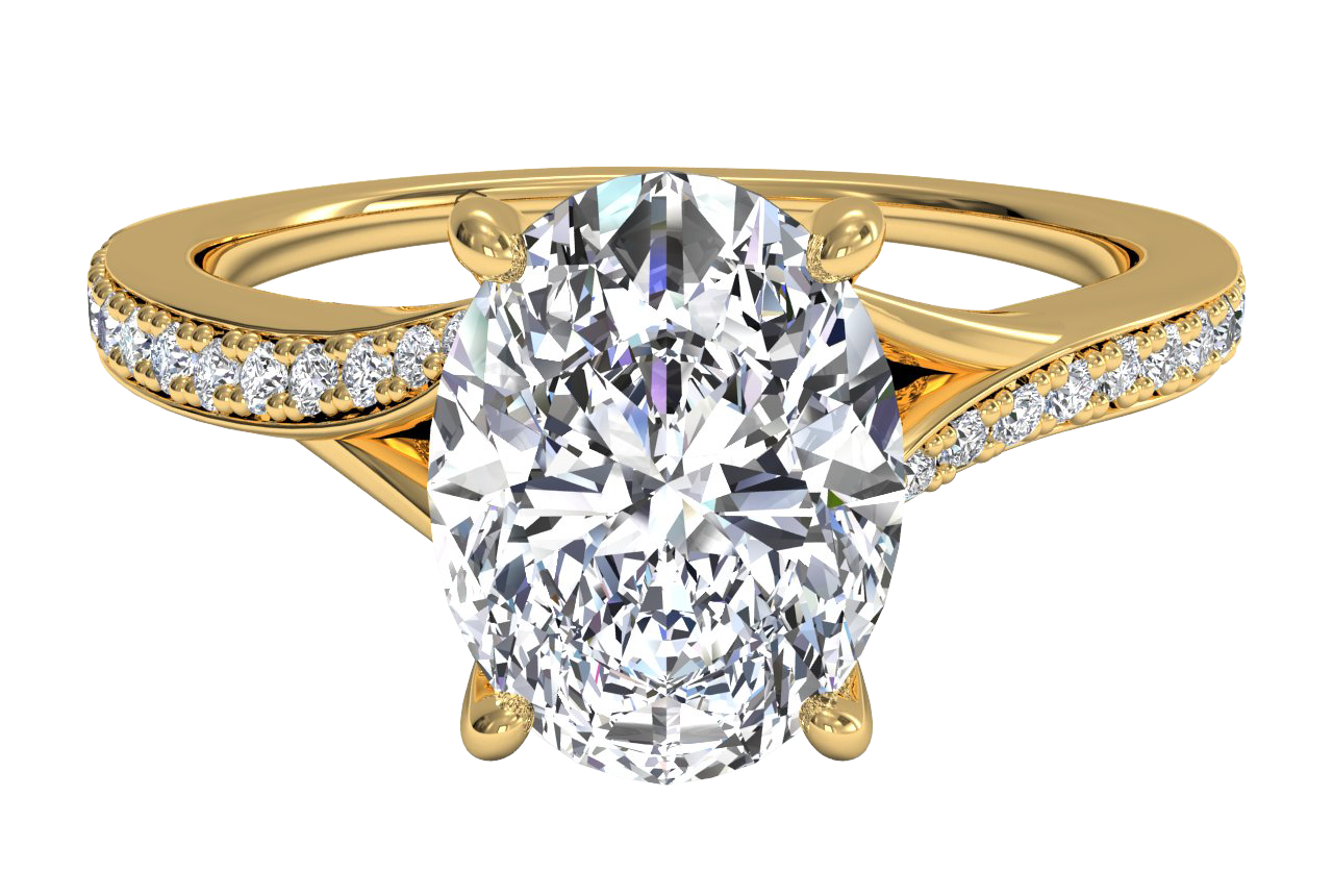 Elise Oval Cut Lab Grown Diamond 18Kt Yellow Gold Engagement Ring