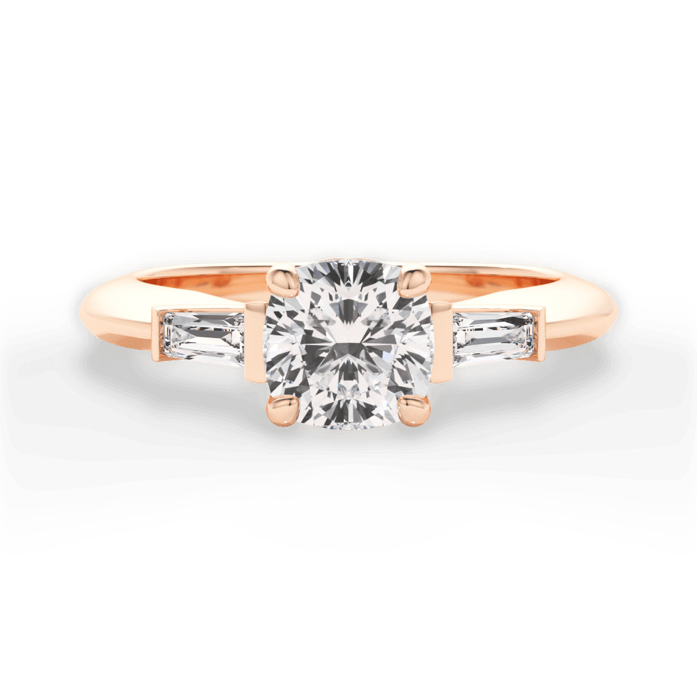 Emily Cushion Cut Lab Grown Diamond 18Kt Rose Gold Engagement Ring