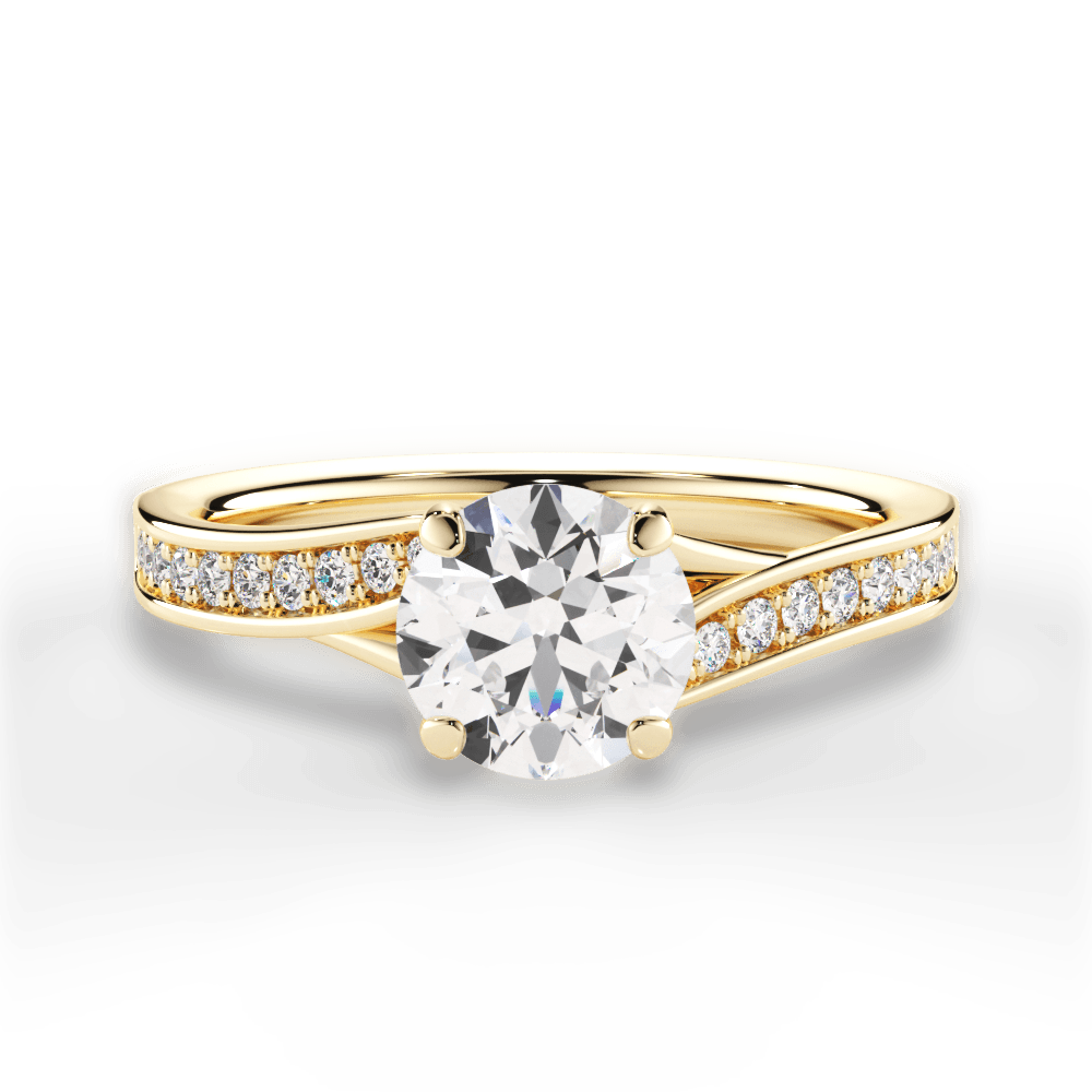 Elise Round Cut Lab Grown Diamond 18Kt Yellow Gold Engagement Ring