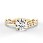 Elise Round Cut Lab Grown Diamond 18Kt Yellow Gold Engagement Ring