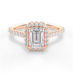 Leah Emerald Cut Lab Grown Diamond 18Kt Rose Gold Engagement Ring