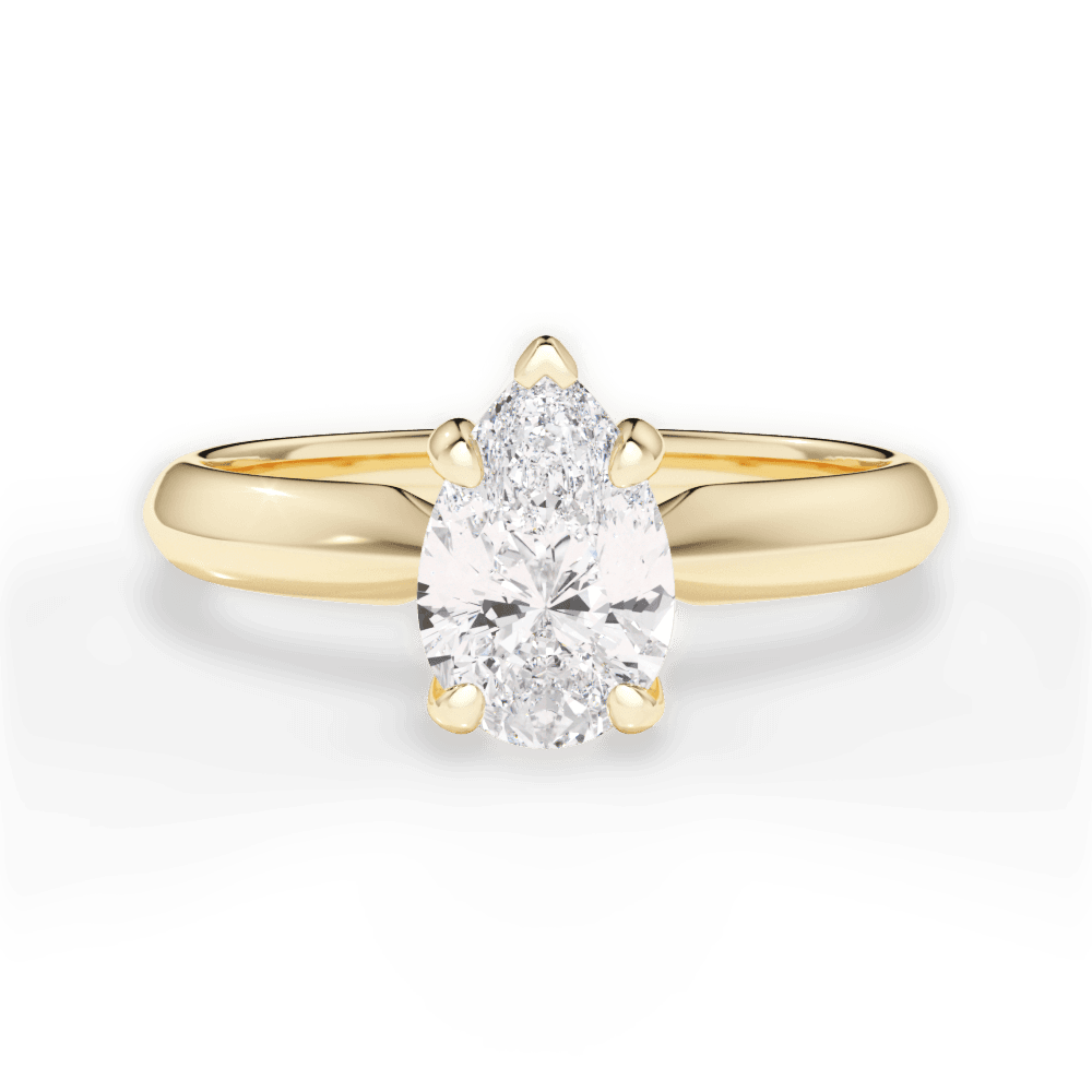 Diana Pear Cut Lab Grown Diamond 18Kt Yellow Gold Engagement Ring