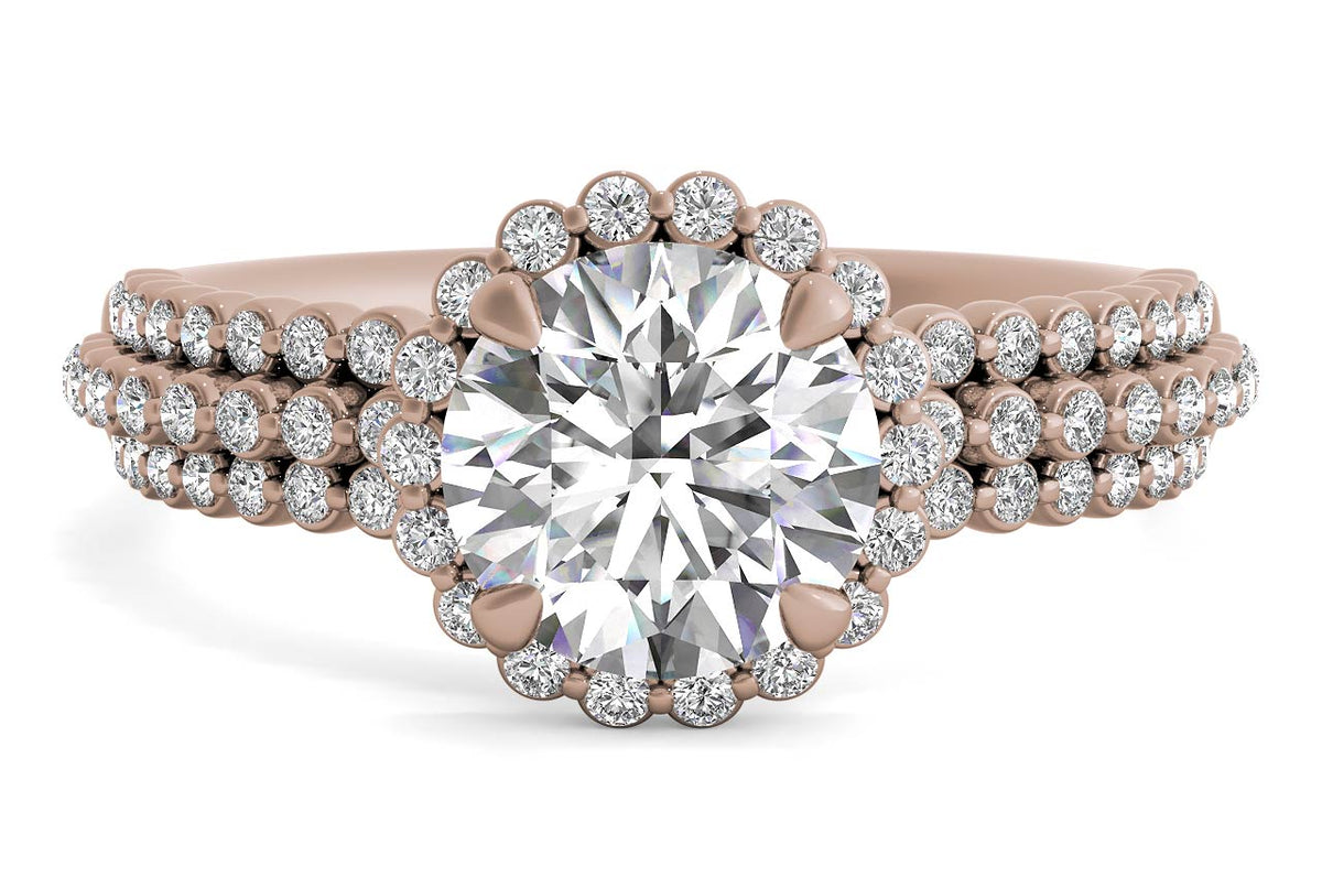 Jocelyn Round Cut Lab Grown Diamond 18Kt Rose Gold Engagement Ring