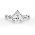 Justine Pear Cut Lab Grown Diamond Platinum Engagement Ring