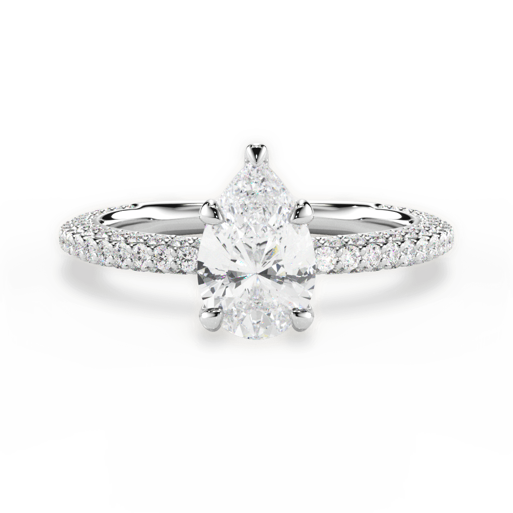 Kristen Pear Cut Lab Grown Diamond Platinum Engagement Ring
