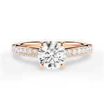 Elizabeth Round Cut Lab Grown Diamond 18Kt Rose Gold Engagement Ring
