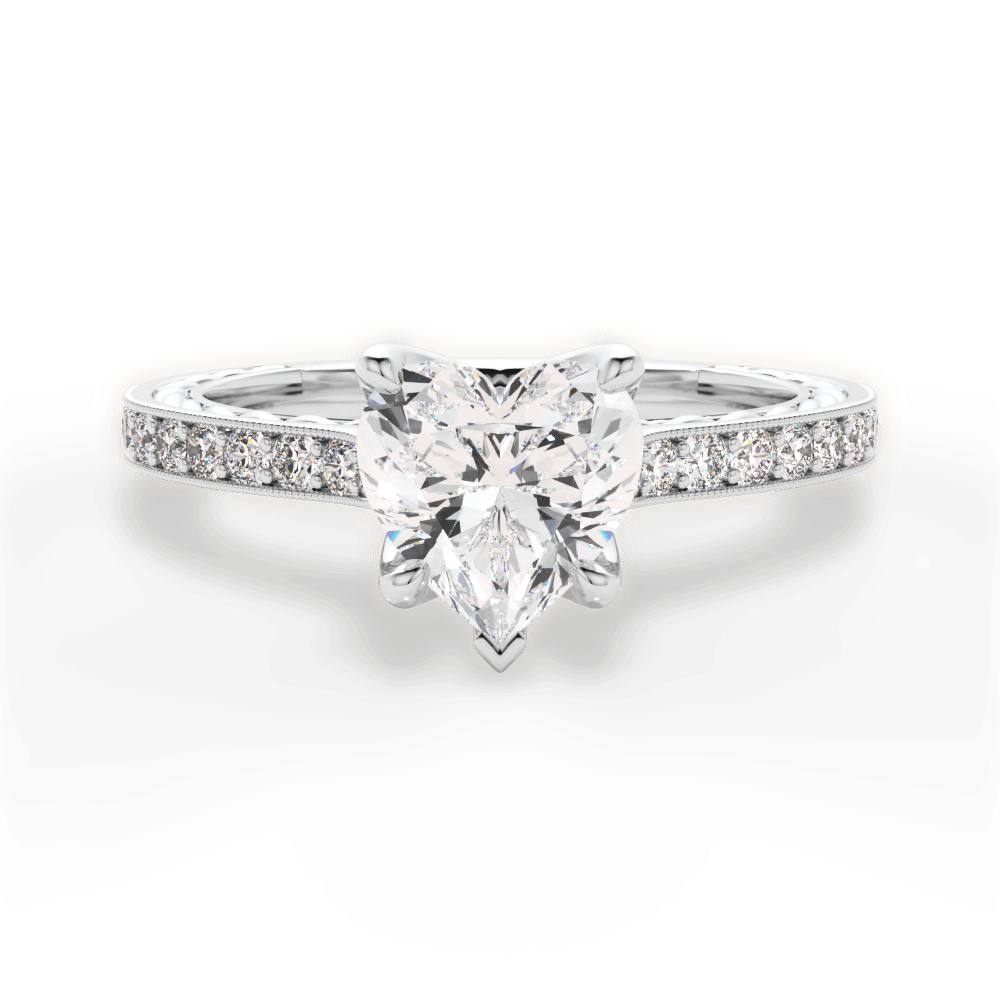 Gilda Heart Cut Lab Grown Diamond 14Kt White Gold Engagement Ring