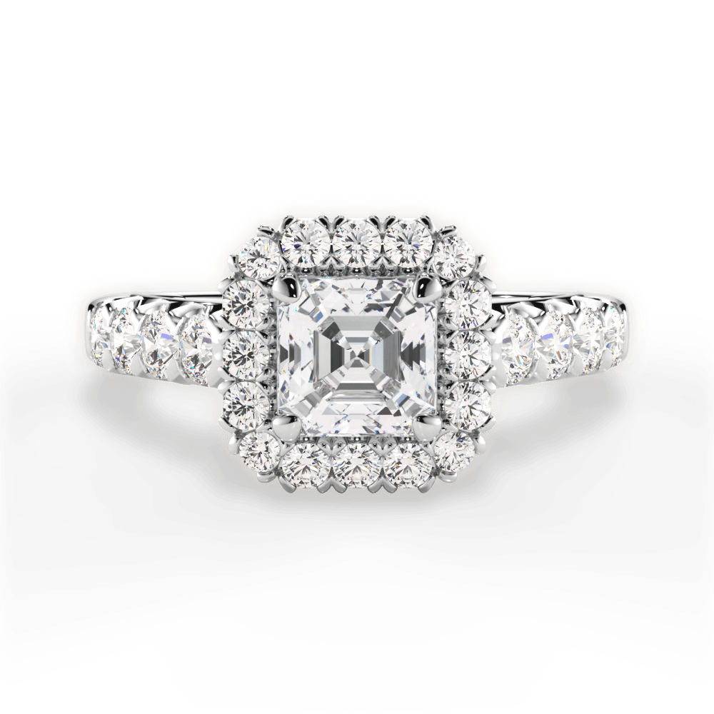 Lacey Asscher Cut Lab Grown Diamond Platinum Engagement Ring