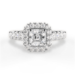 Lacey Asscher Cut Lab Grown Diamond Platinum Engagement Ring