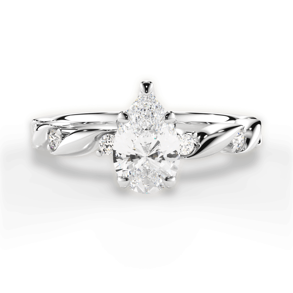 Emma Pear Cut Lab Grown Diamond 18Kt White Gold Engagement Ring