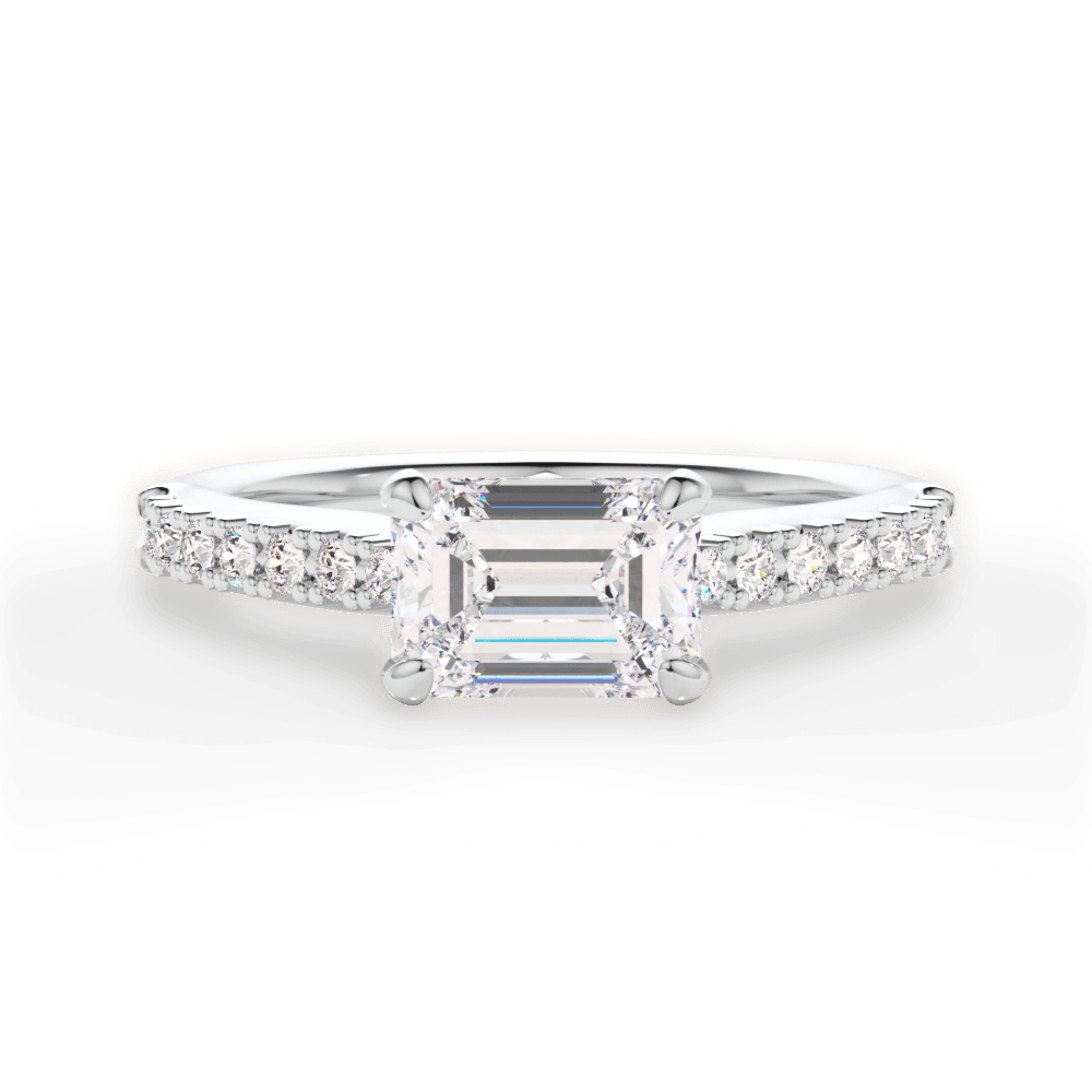 Diane Emerald Cut Lab Grown Diamond Platinum Engagement Ring