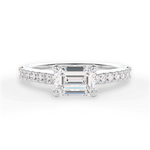 Diane Emerald Cut Lab Grown Diamond 18Kt White Gold Engagement Ring