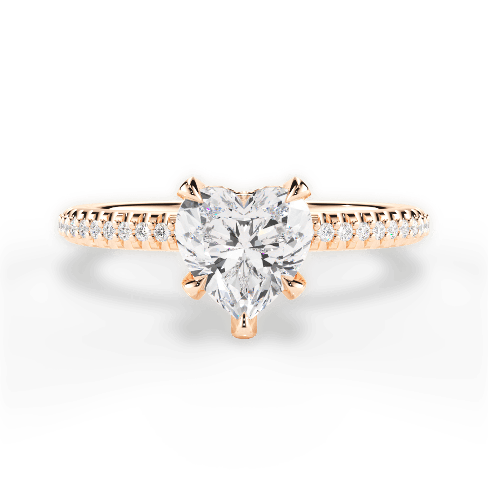 Helen Heart Cut Lab Grown Diamond 18Kt Rose Gold Engagement Ring