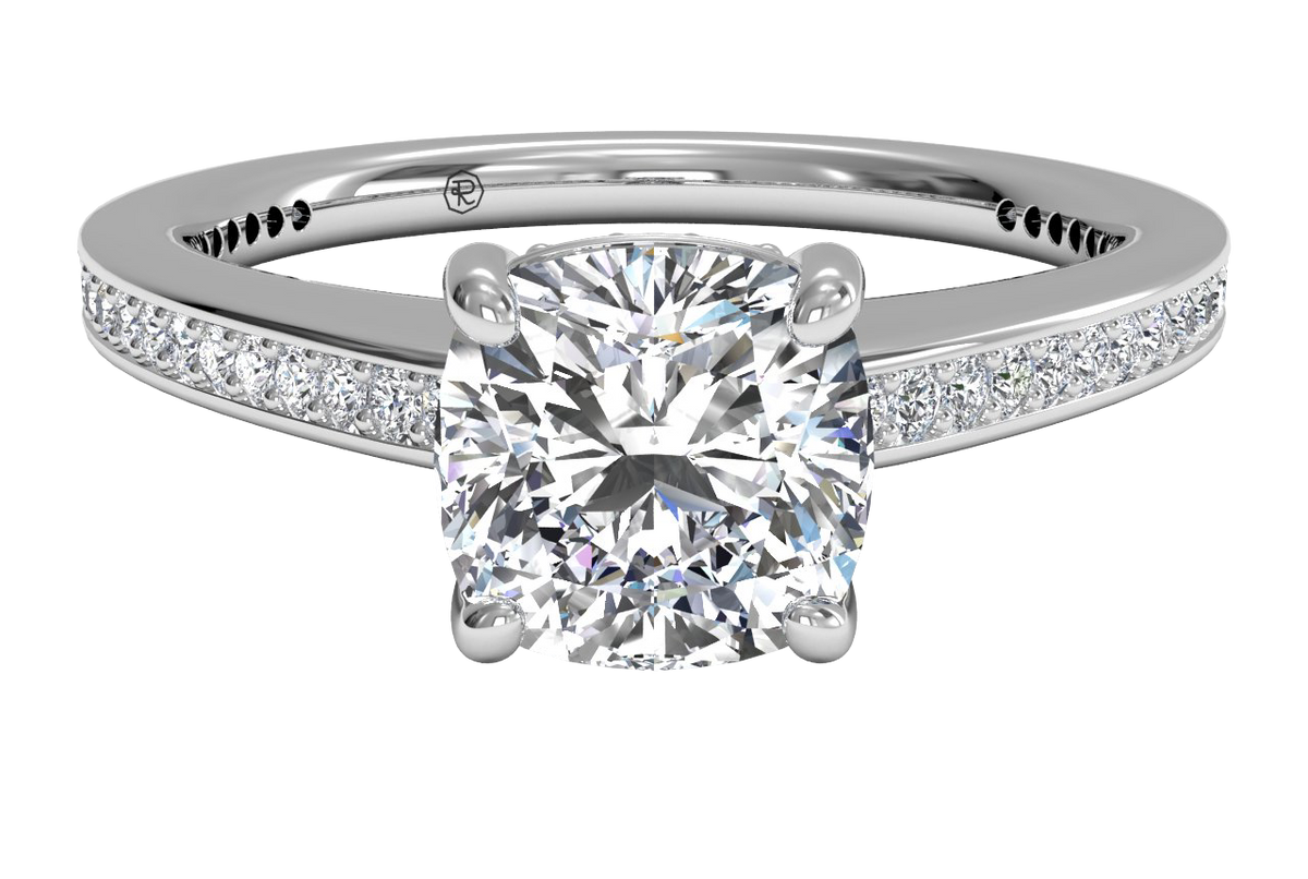 Judith Cushion Cut Lab Grown Diamond 14Kt White Gold Engagement Ring