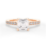 Gilda Asscher Cut Lab Grown Diamond 18Kt Rose Gold Engagement Ring