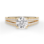 Jessica Round Cut Lab Grown Diamond 18Kt Yellow Gold Engagement Ring