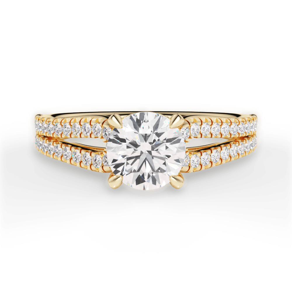 Jessica Round Cut Lab Grown Diamond 18Kt Yellow Gold Engagement Ring