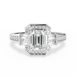 Katherine Emerald Cut Lab Grown Diamond Platinum Engagement Ring