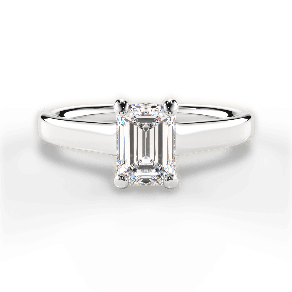 Ariana Emerald Cut Lab Grown Diamond 18Kt White Gold Engagement Ring