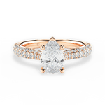 Kira Pear Cut Lab Grown Diamond 18Kt Rose Gold Engagement Ring
