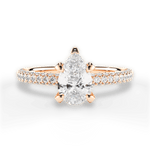 Lisa Pear Cut Lab Grown Diamond 18Kt Rose Gold Engagement Ring