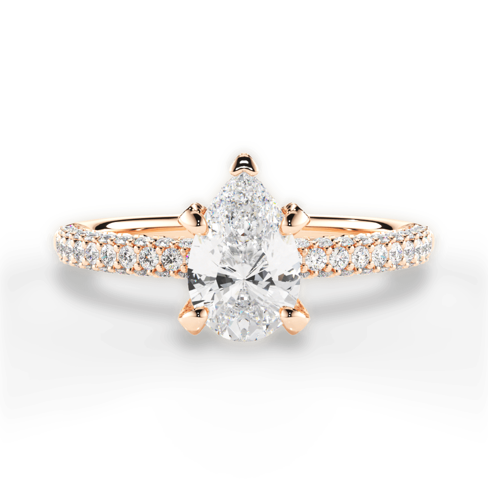 Lisa Pear Cut Lab Grown Diamond 18Kt Rose Gold Engagement Ring