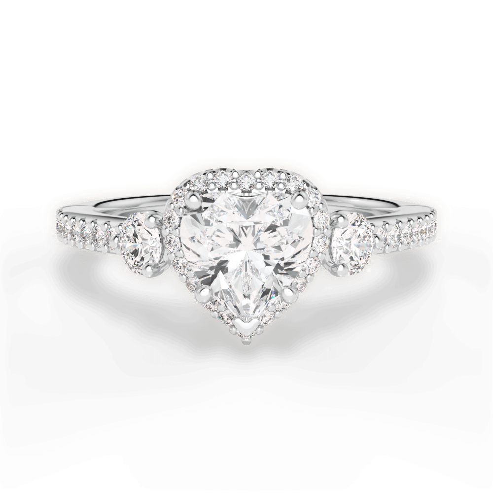 Julia Heart Cut Lab Grown Diamond 14Kt White Gold Engagement Ring