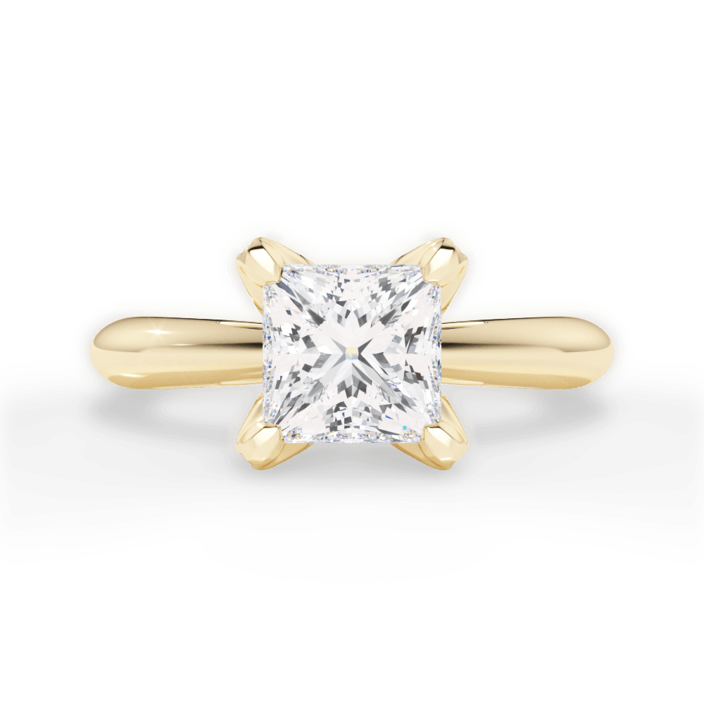 Elaine Princess Cut Lab Grown Diamond 18Kt Yellow Gold Engagement Ring