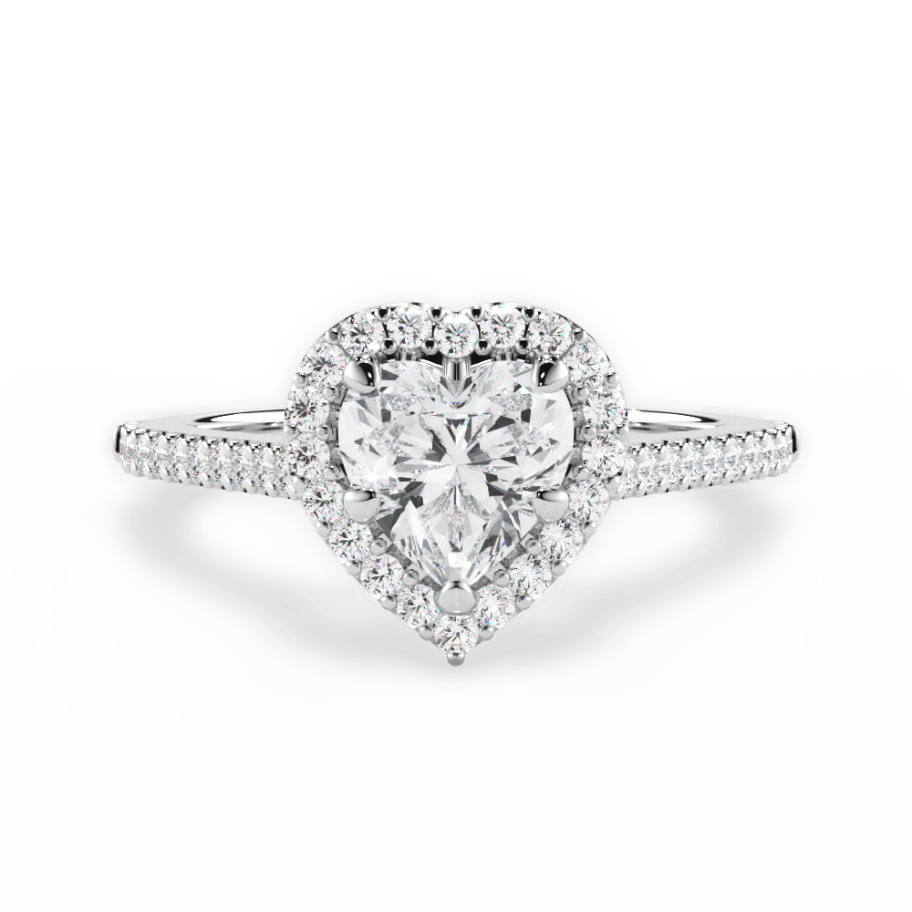 Jeanne Heart Cut Lab Grown Diamond Platinum Engagement Ring