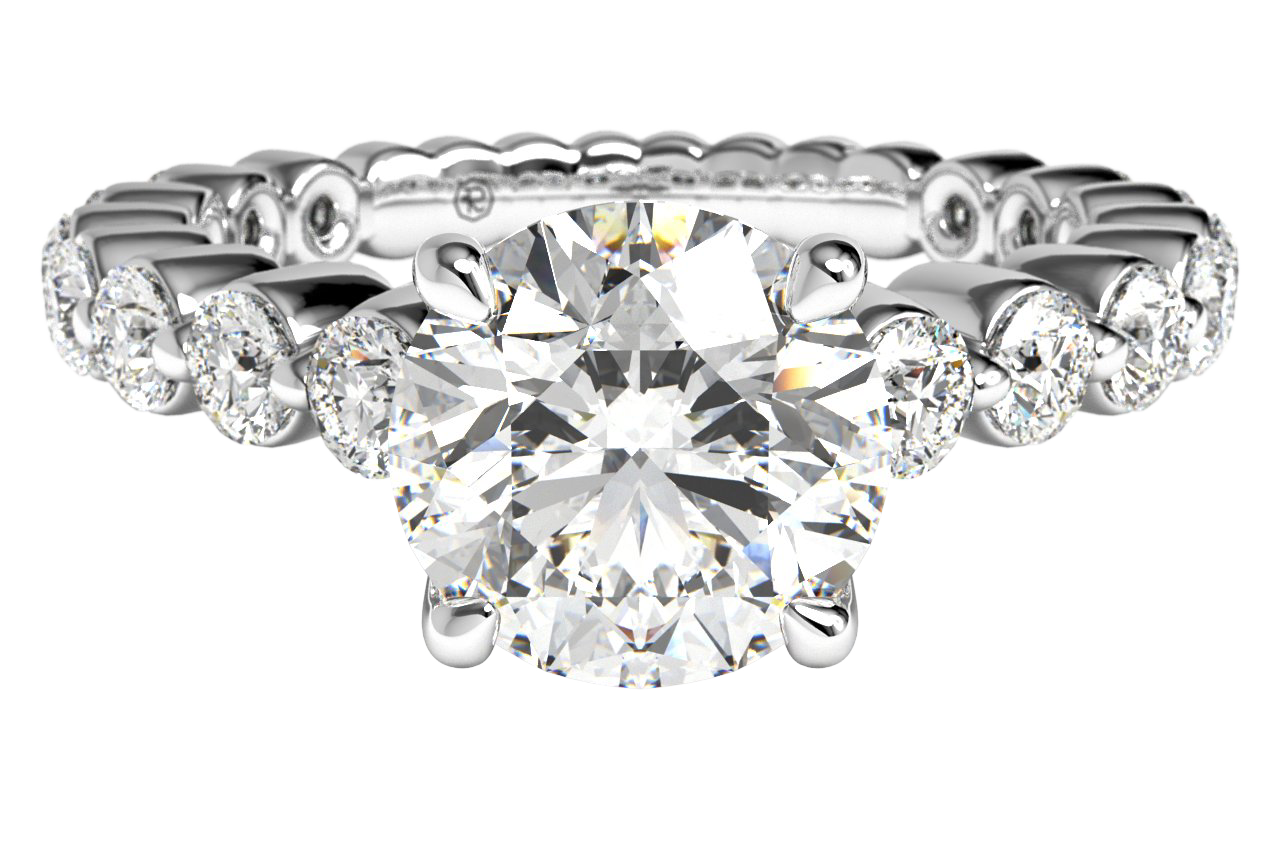 Jillian Round Cut Lab Grown Diamond Platinum Engagement Ring