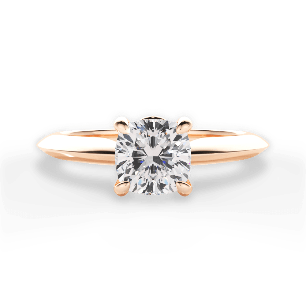 Diana Cushion Cut Lab Grown Diamond 18Kt Rose Gold Engagement Ring