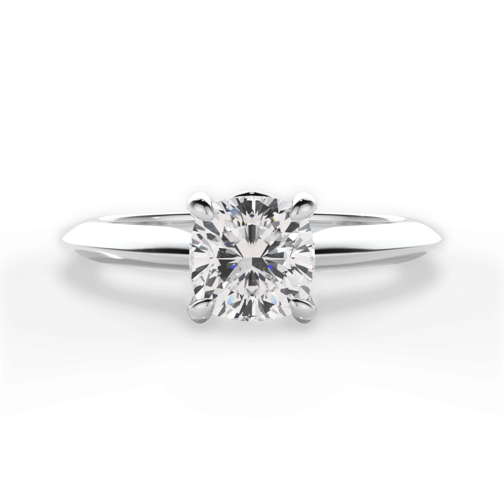 Amanda Cushion Cut Lab Grown Diamond 14Kt White Gold Engagement Ring