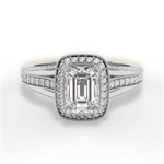 Lillian Emerald Cut Lab Grown Diamond 14Kt White Gold Engagement Ring