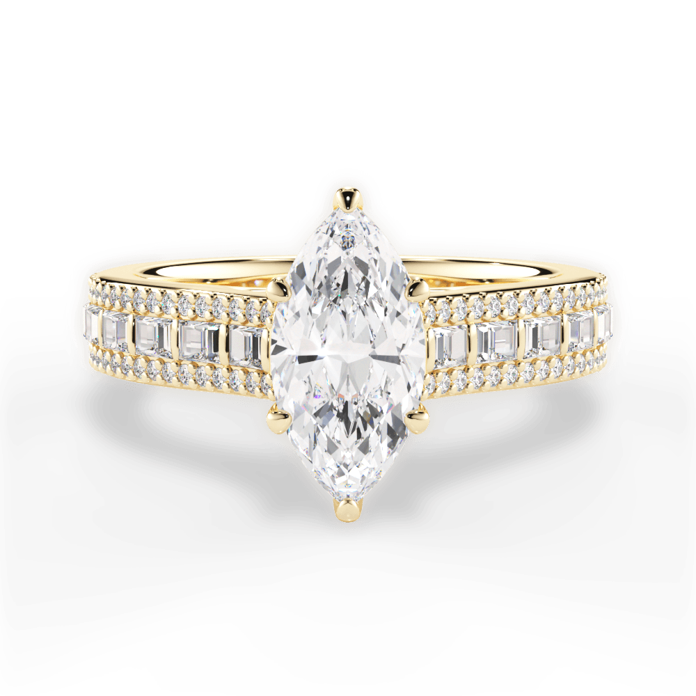 Lynn Marquise Cut Lab Grown Diamond 18Kt Yellow Gold Engagement Ring