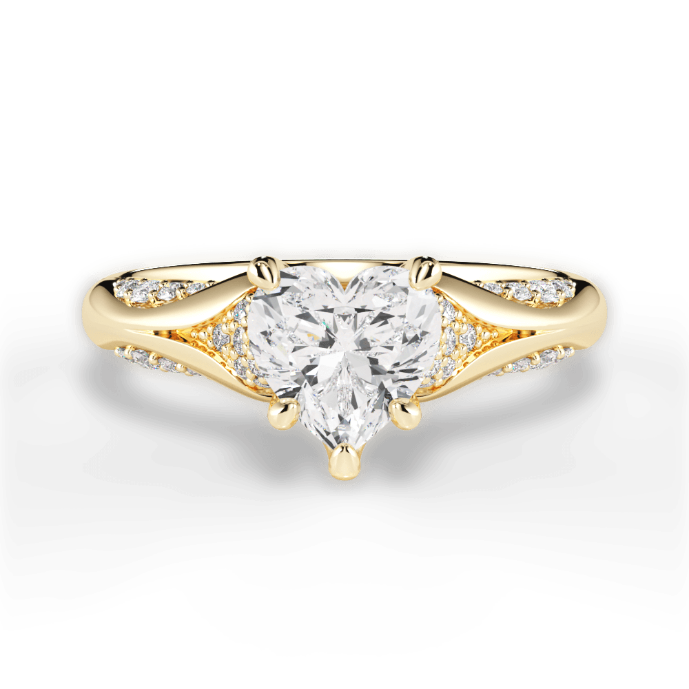 Isabel Heart Cut Lab Grown Diamond 18Kt Yellow Gold Engagement Ring