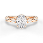 Gabriela Oval Cut Lab Grown Diamond 18Kt Rose Gold Engagement Ring