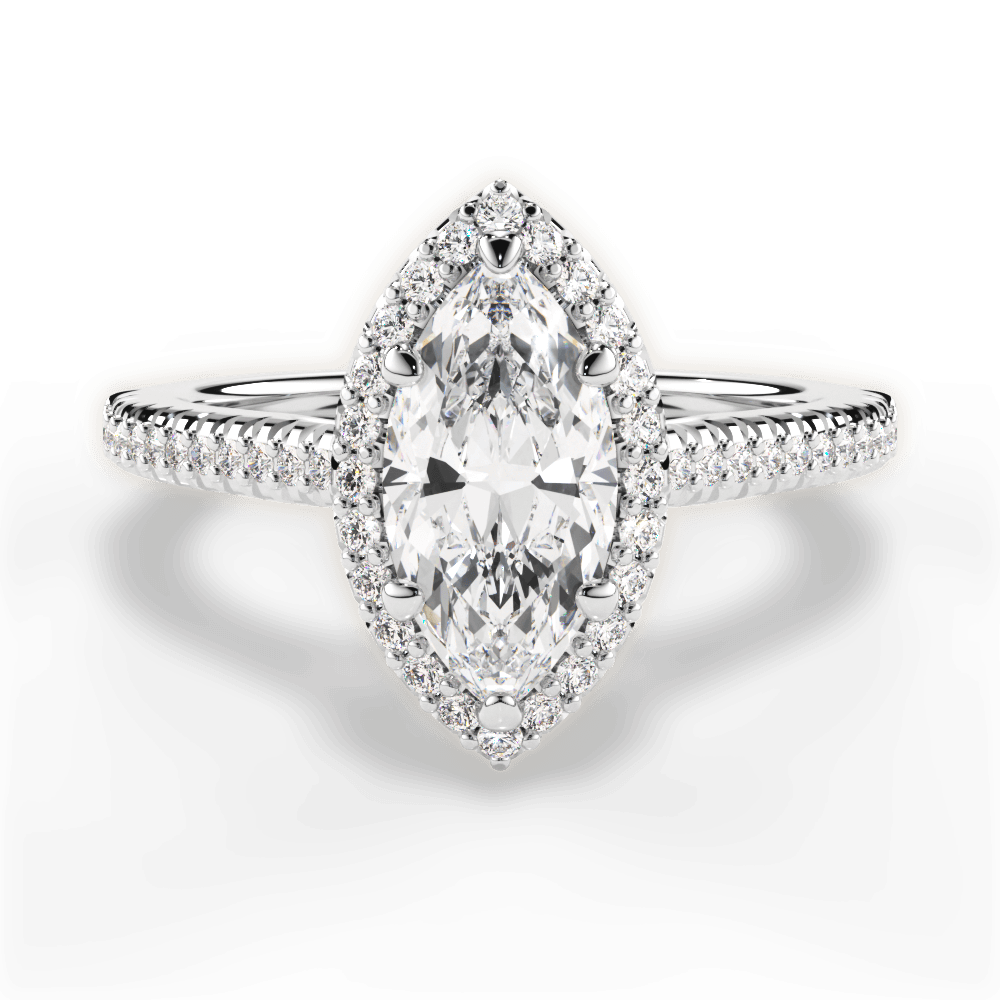 Jenny Marquise Cut Lab Grown Diamond 18Kt White Gold Engagement Ring