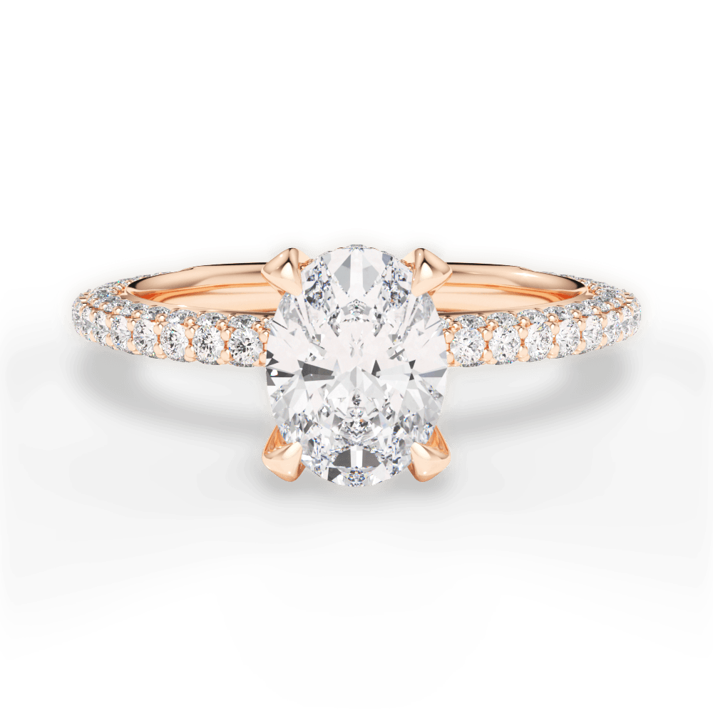 Madeline Oval Cut Lab Grown Diamond 18Kt Rose Gold Engagement Ring